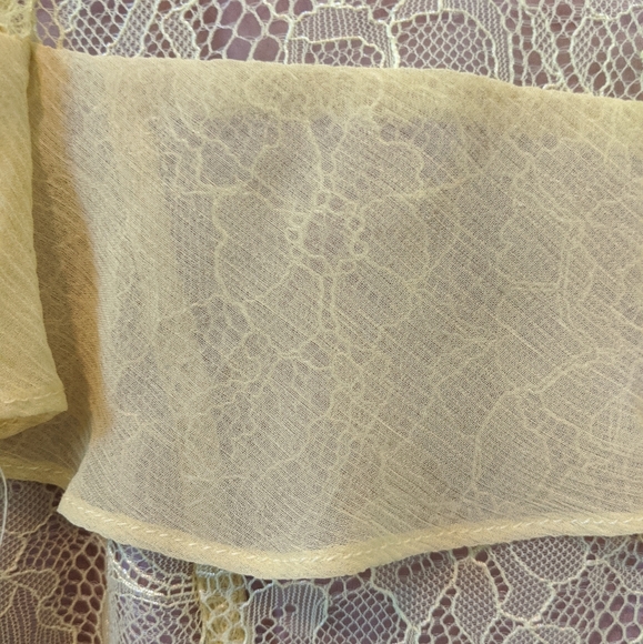 BCBG MaxAzria Canary yellow ruffle lace blouse - Picture 4 of 5